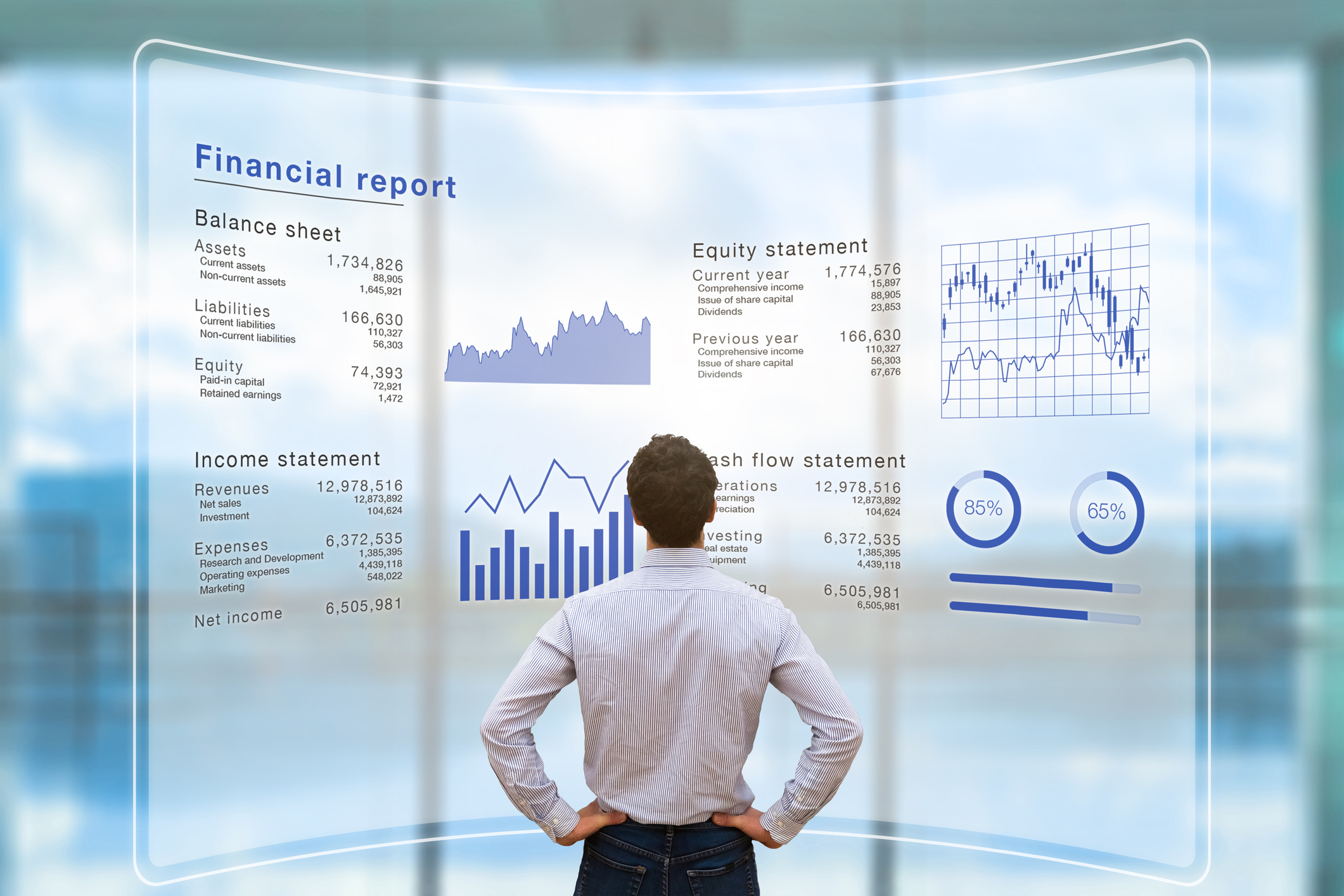 financial-report-projected-on-wall